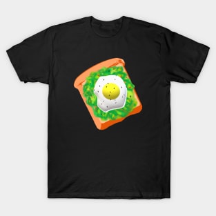 Avocado Toast with Egg (Black Background) T-Shirt